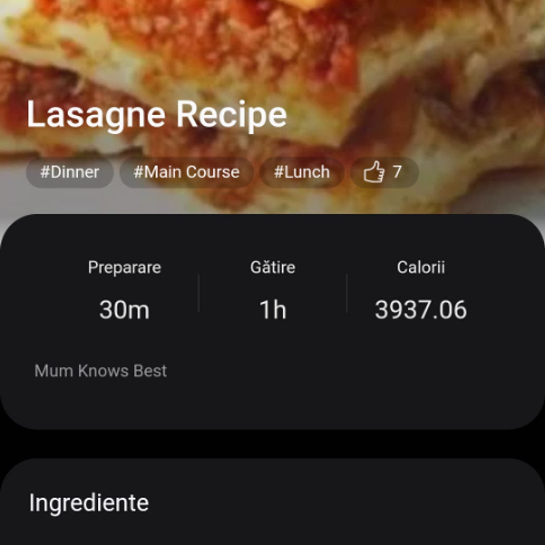 Lasagne Recipe