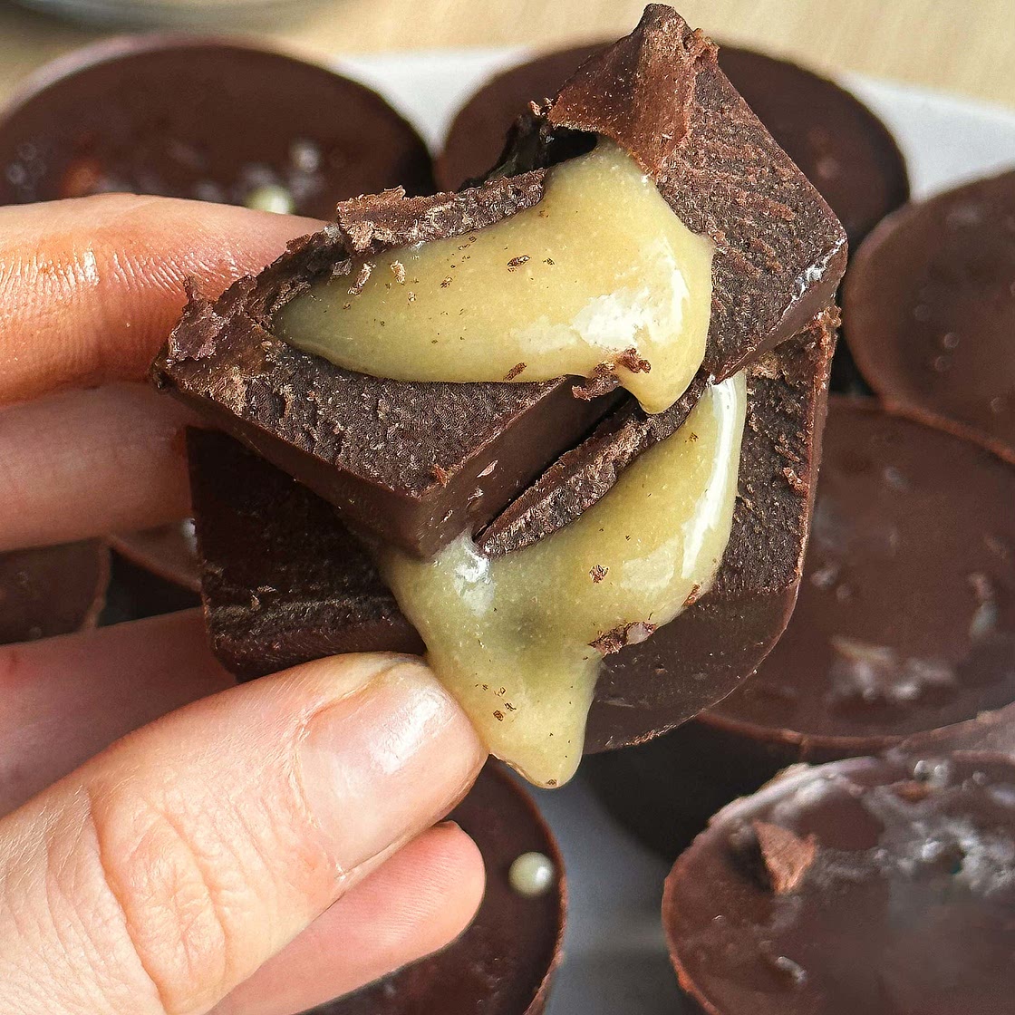 Homemade caramel chocolates 