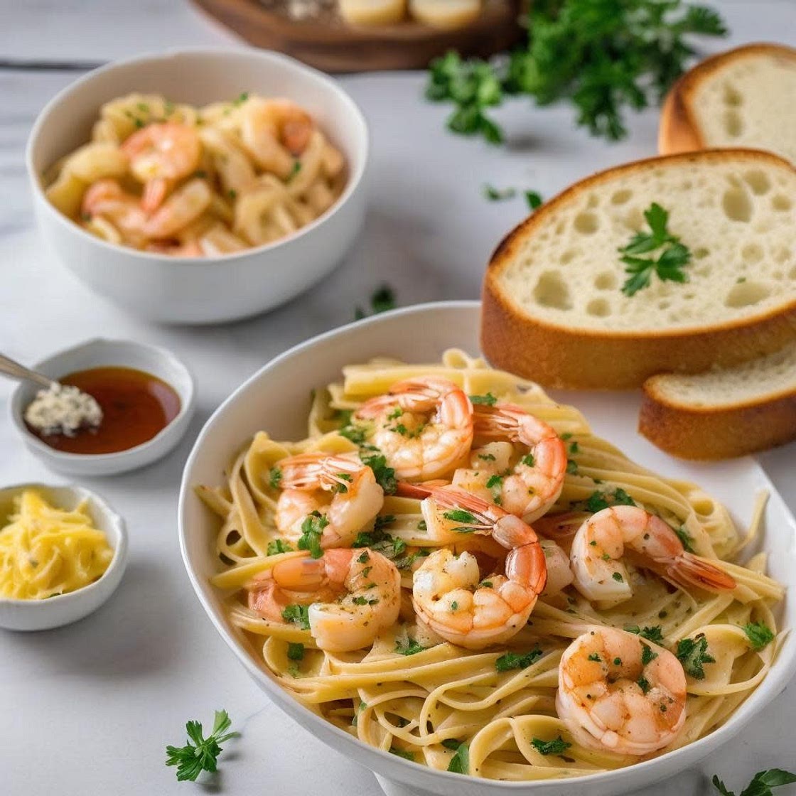 Garlic Butter shrimp pasta