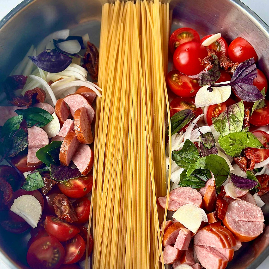 15 Minute One Pan Cabanossi Spaghetti 