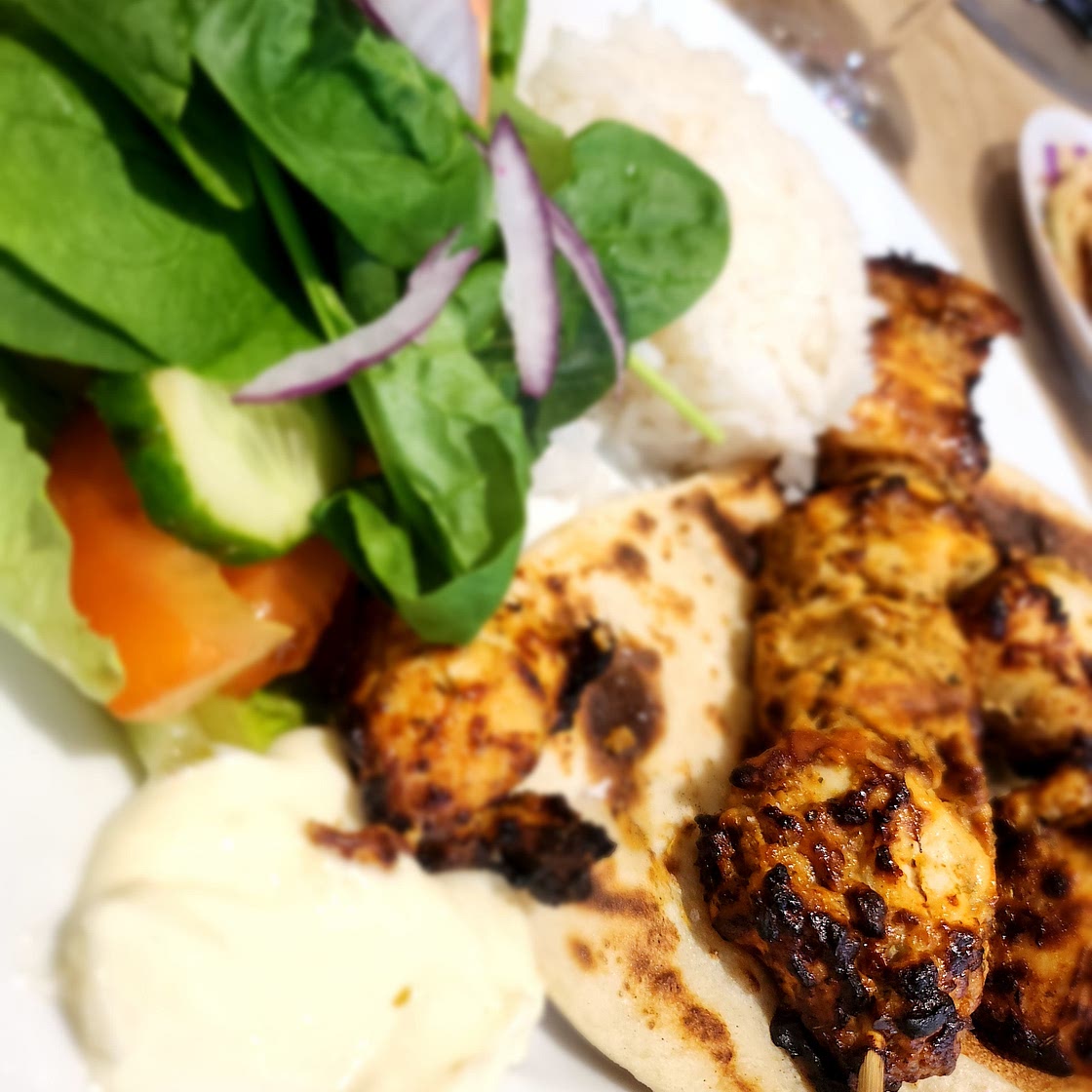 Turkish Chicken kebabs & Rice