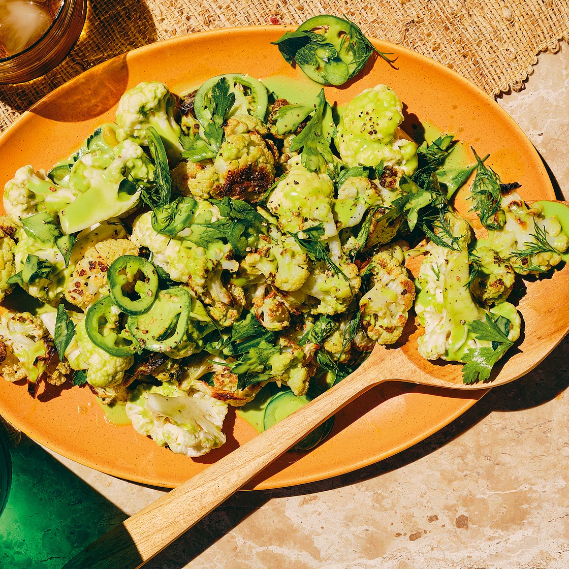 Roasted Cauli Salad With Vegan Ranch