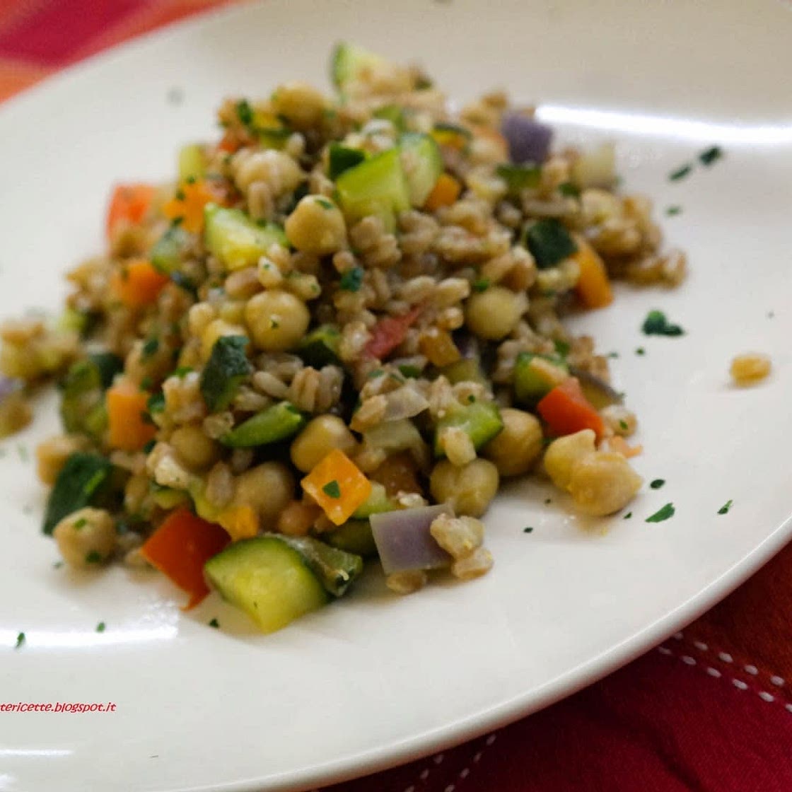 Farro con ceci e verdure