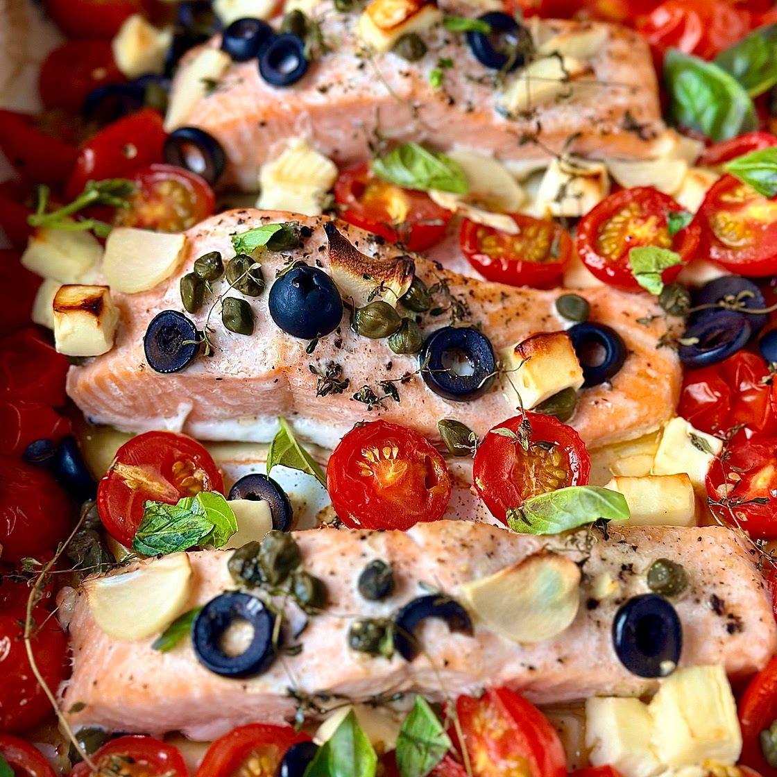 15 minute Mediterranean baked Salmon 