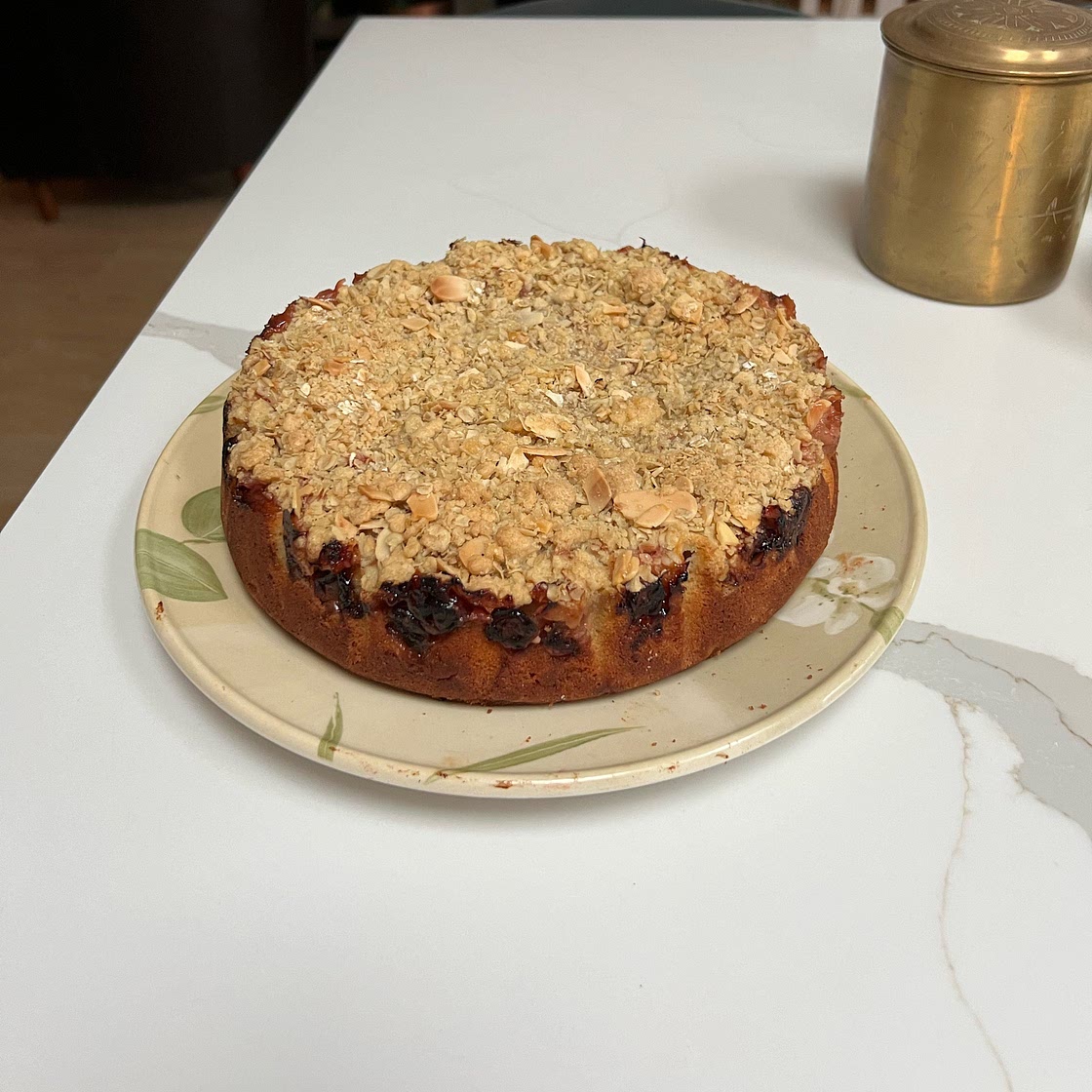 Gooseberry buckle cake