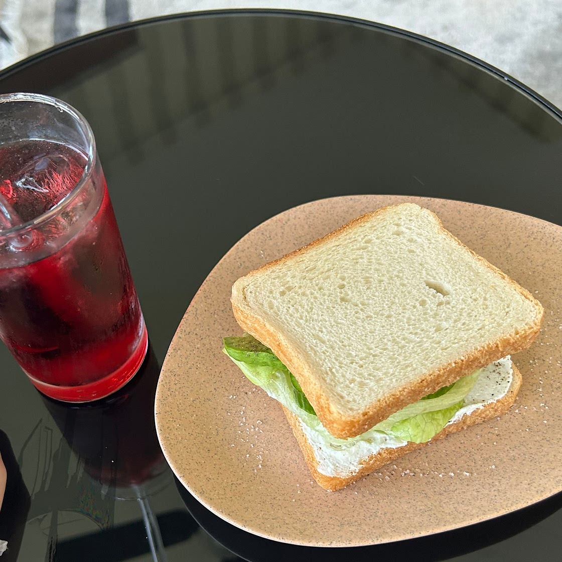 Avocado cream cheese sandwich