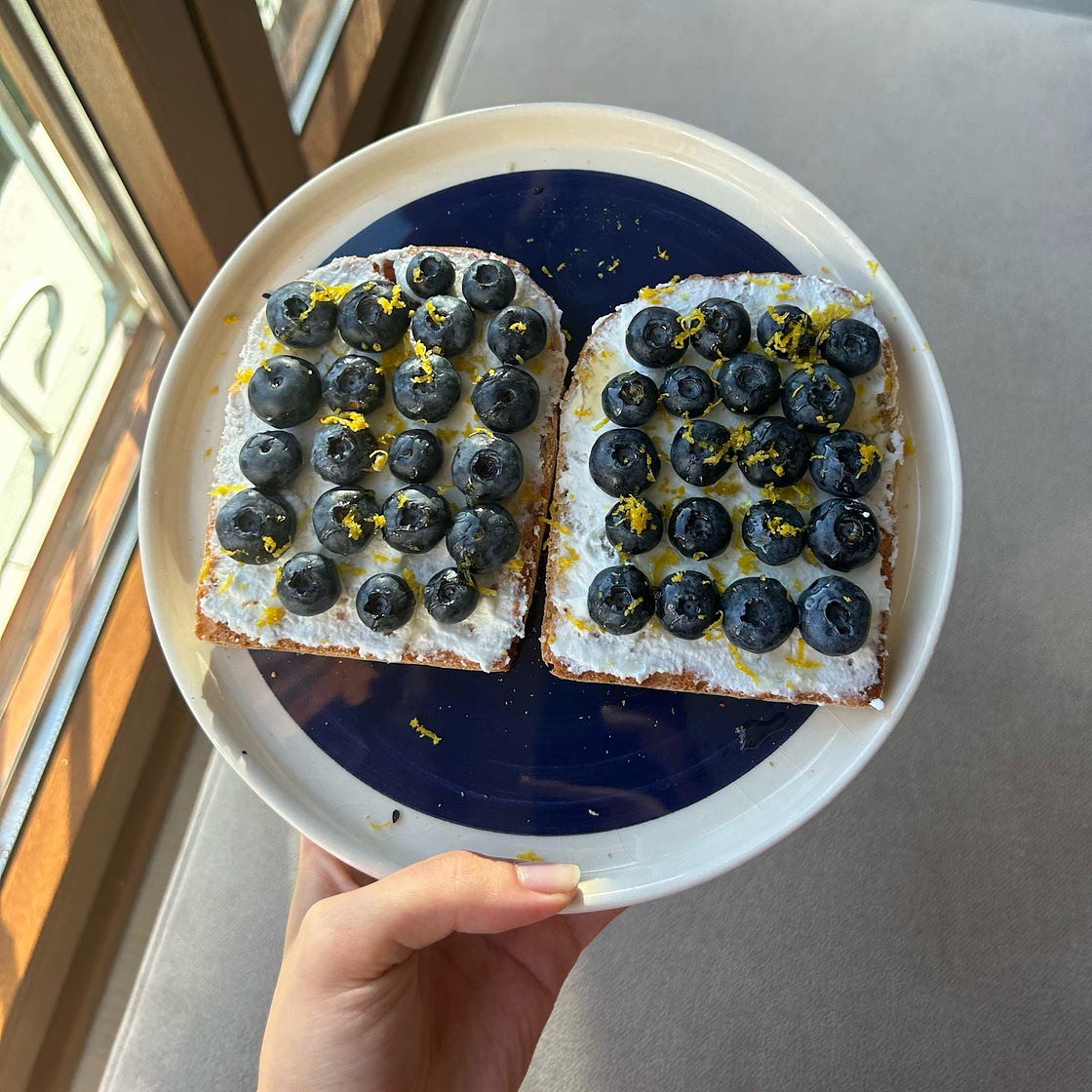 Lemon Blueberry Ricotta Toast With Honey