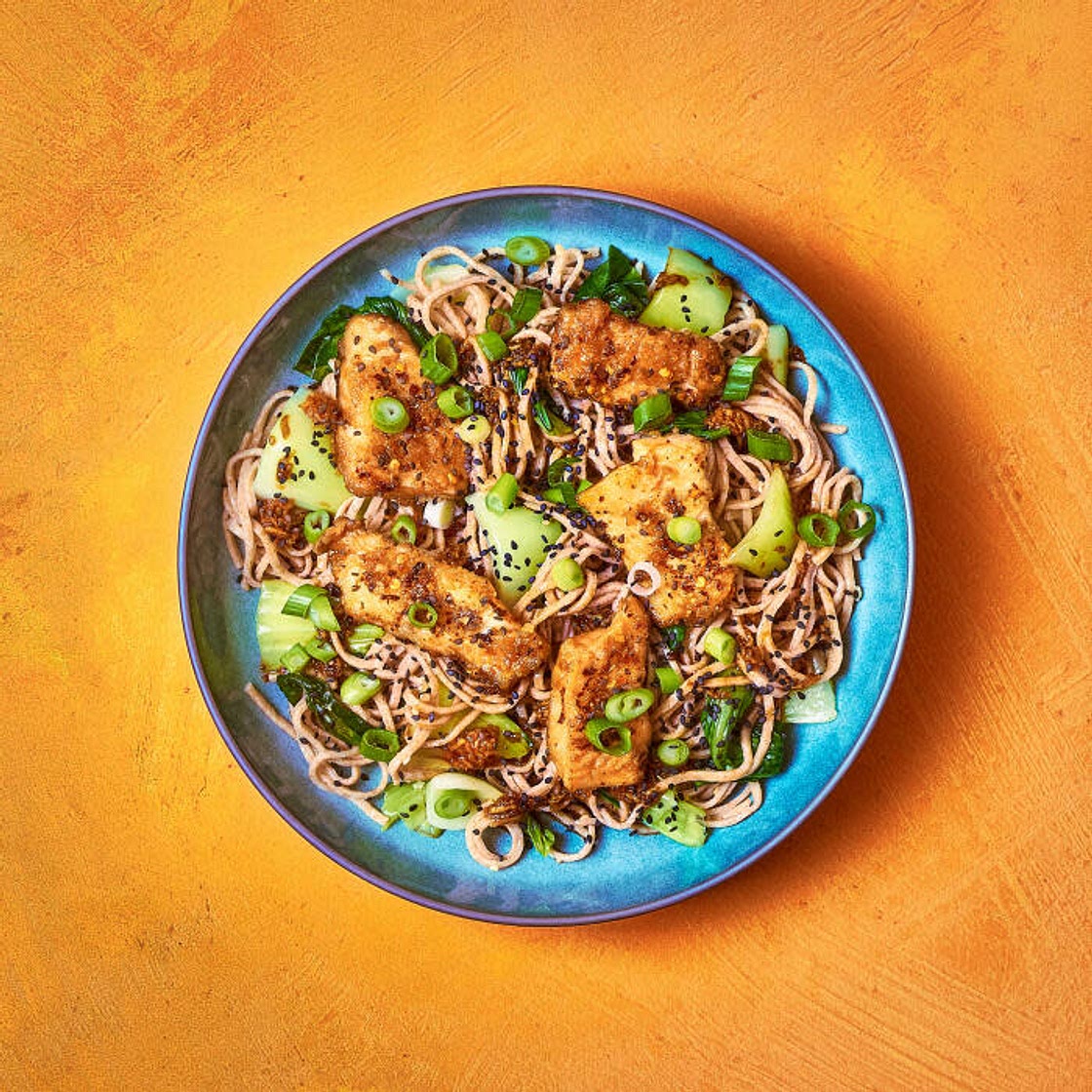 Crispy Chilli Haddock with Pak Choi Noodles