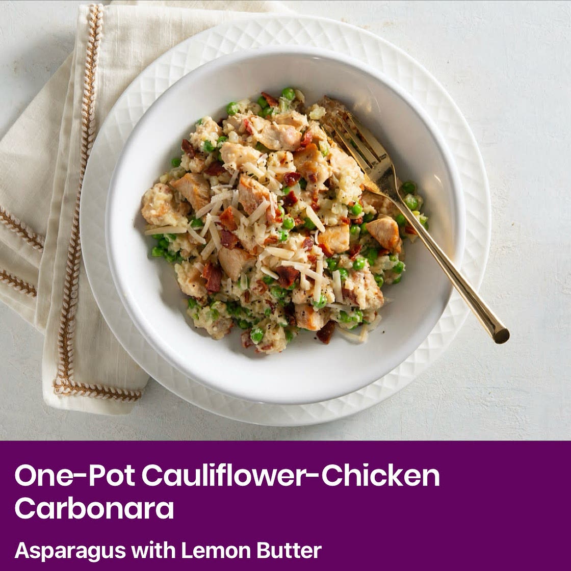 Cauliflower Chicken Carbonara