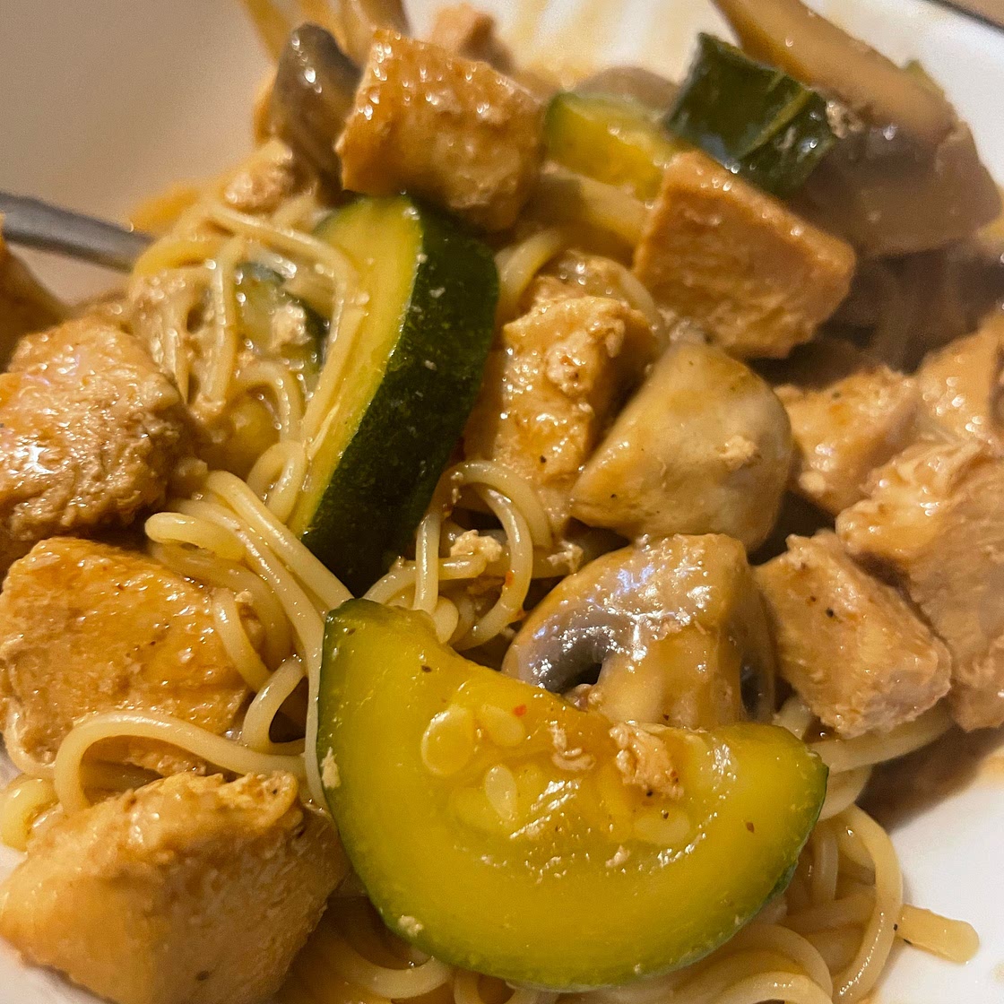 Zucchini Mushroom Chicken Stir Fry
