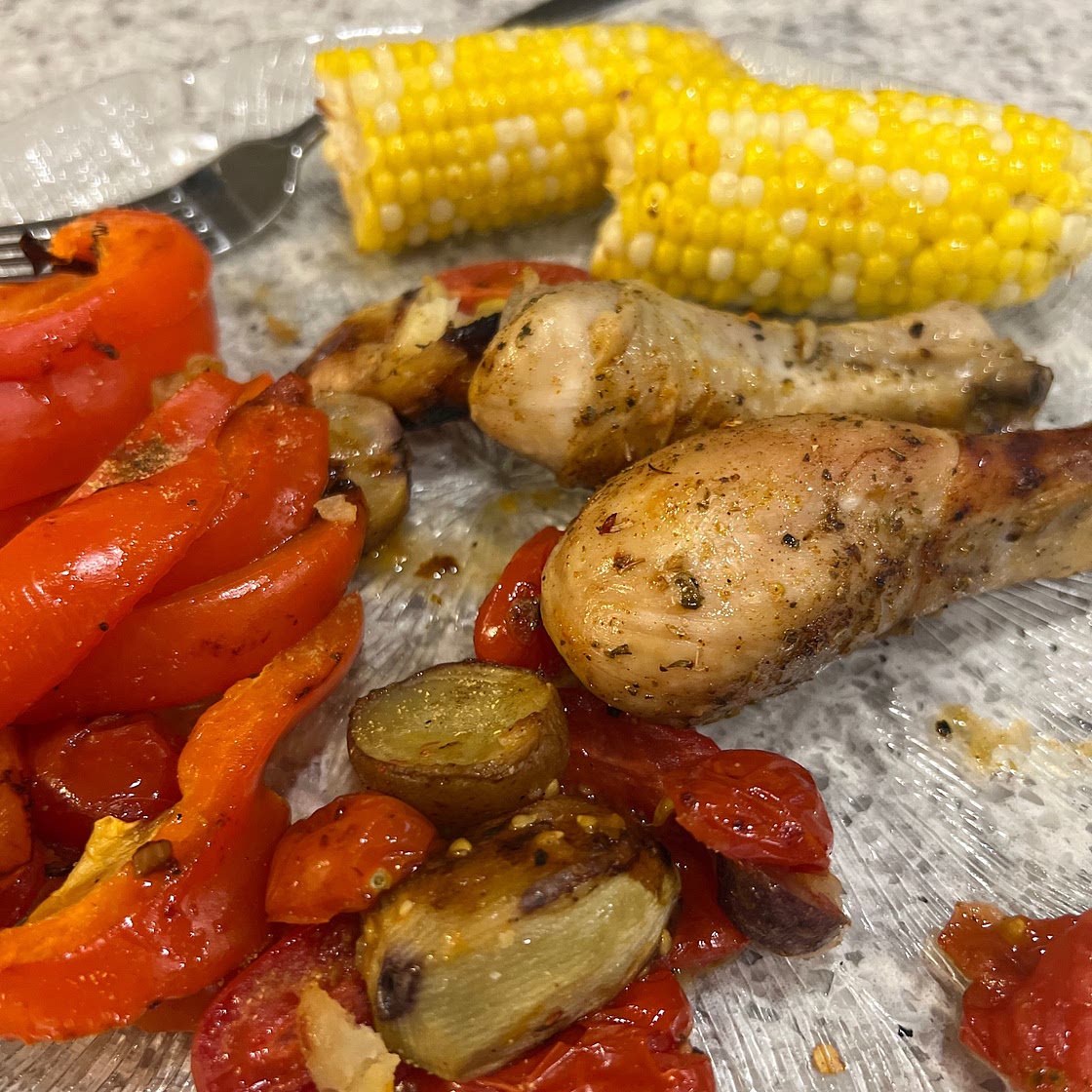 One-pan piri piri chicken dinner