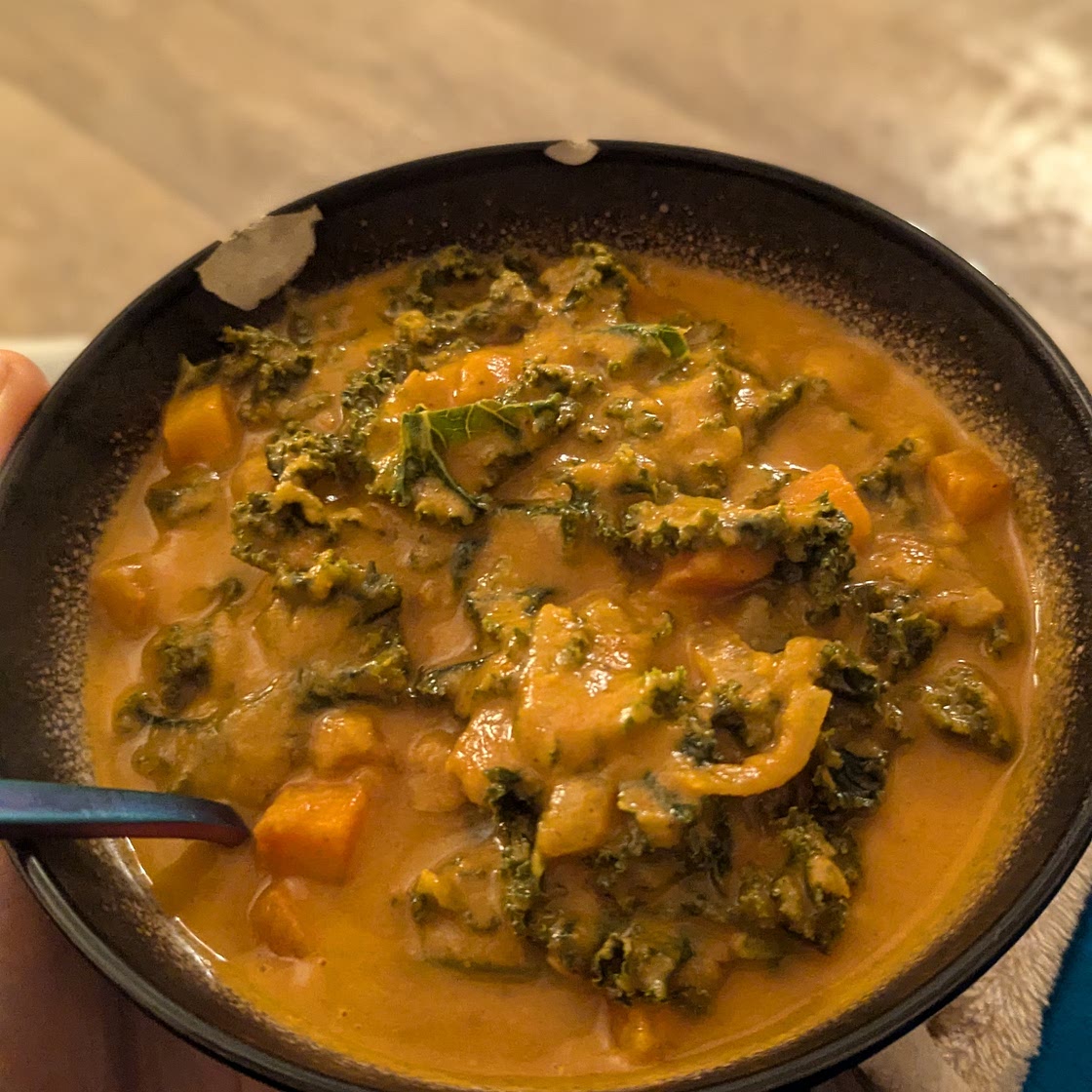 coconut red curry and sweet potato soup