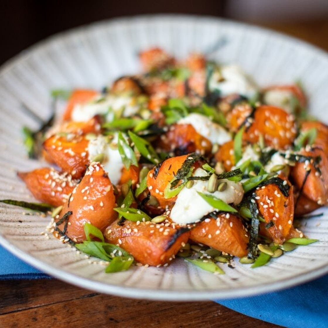 Miso Roast Carrots With Wasabi Mayonnaise and Nori Seed Mix — Fa