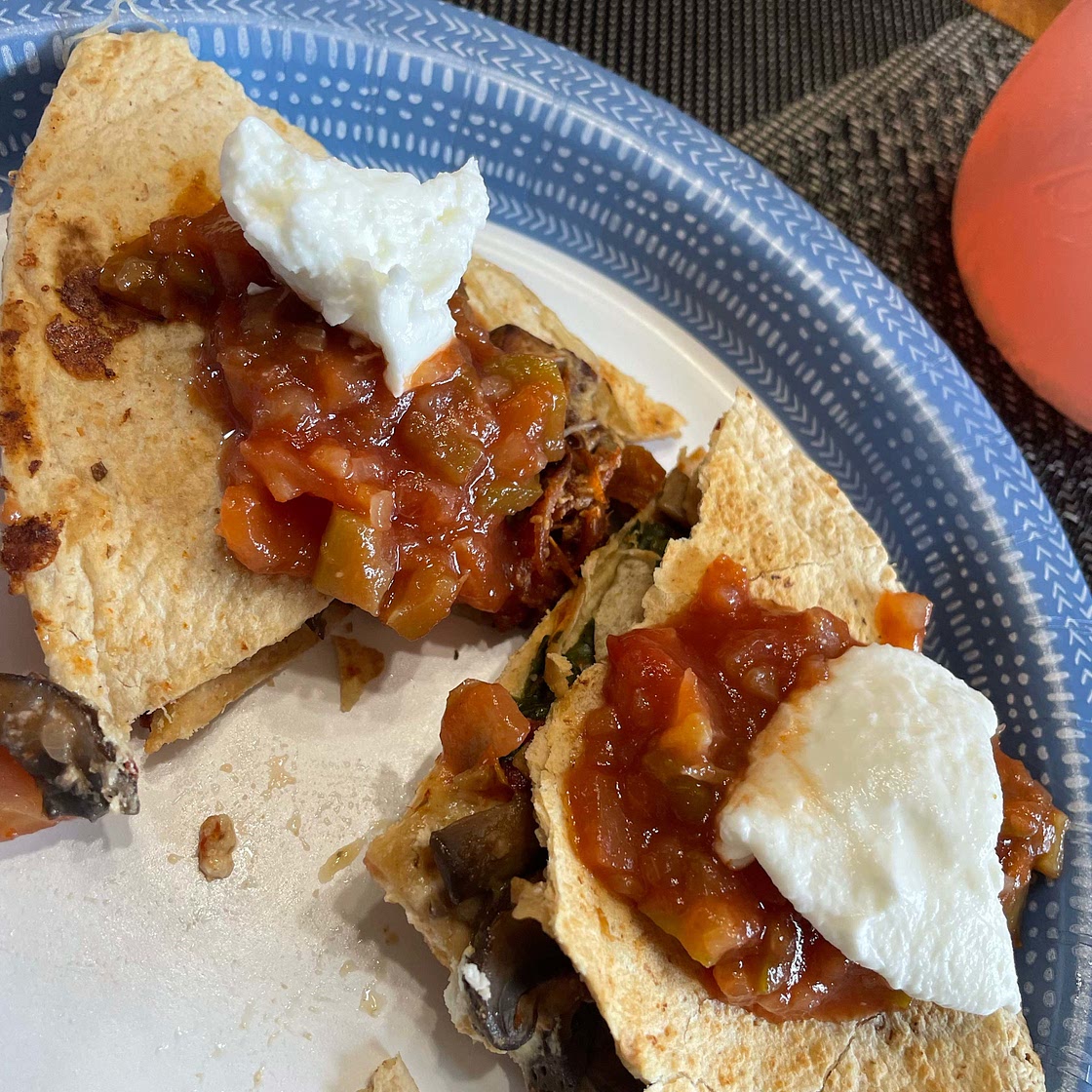 Spinach and Mushroom Quesadillas