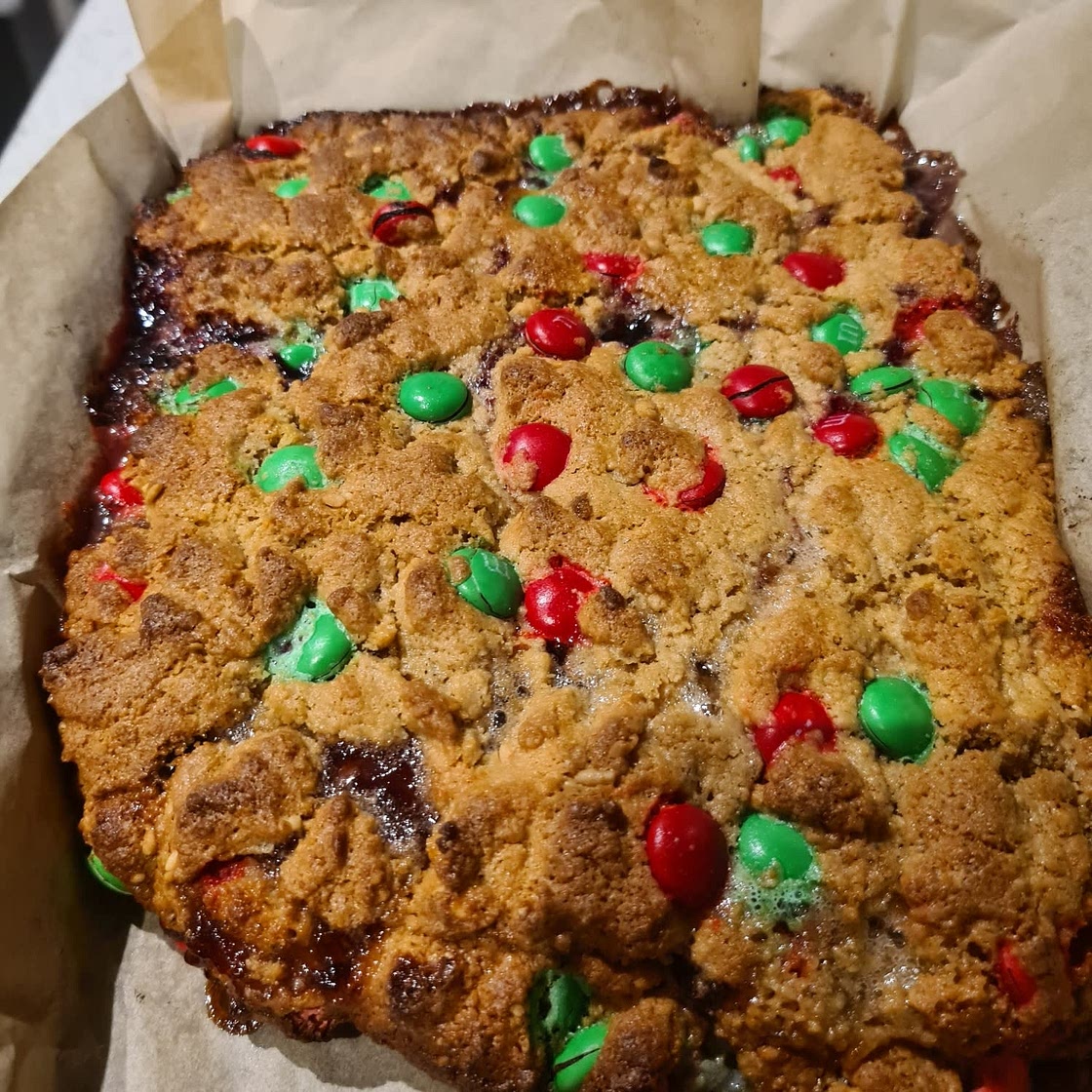 Pump Up the Jam (Peanut Butter and Jam M&M Blondies)