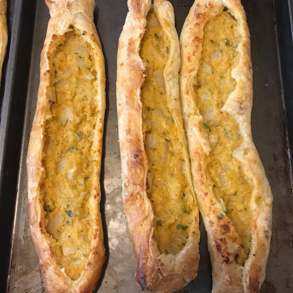 Cheese and onion lentil rolls