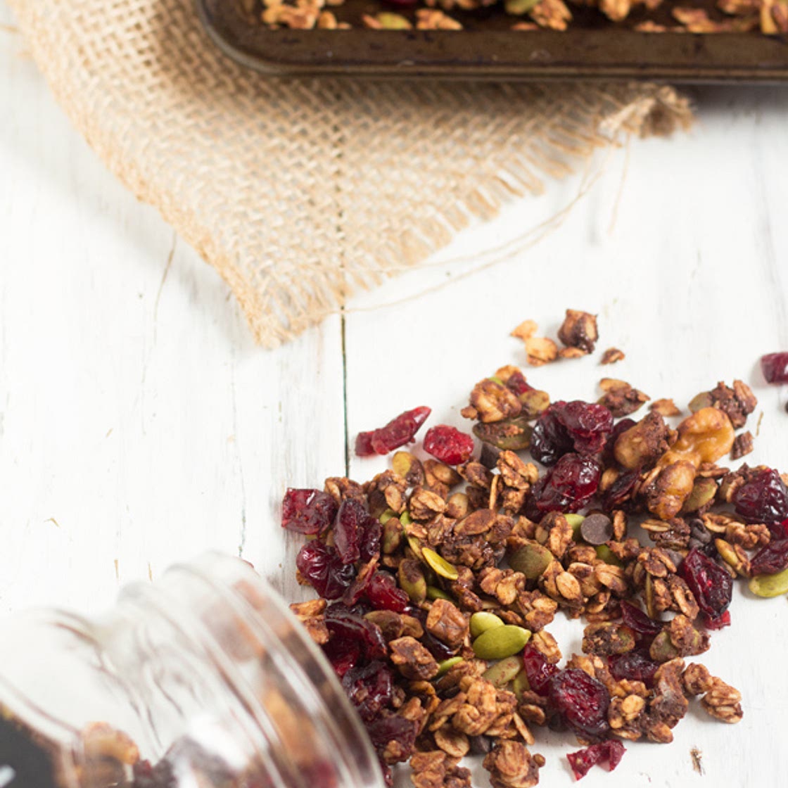 FESTIVE CHOCOLATE CRANBERRY GRANOLA