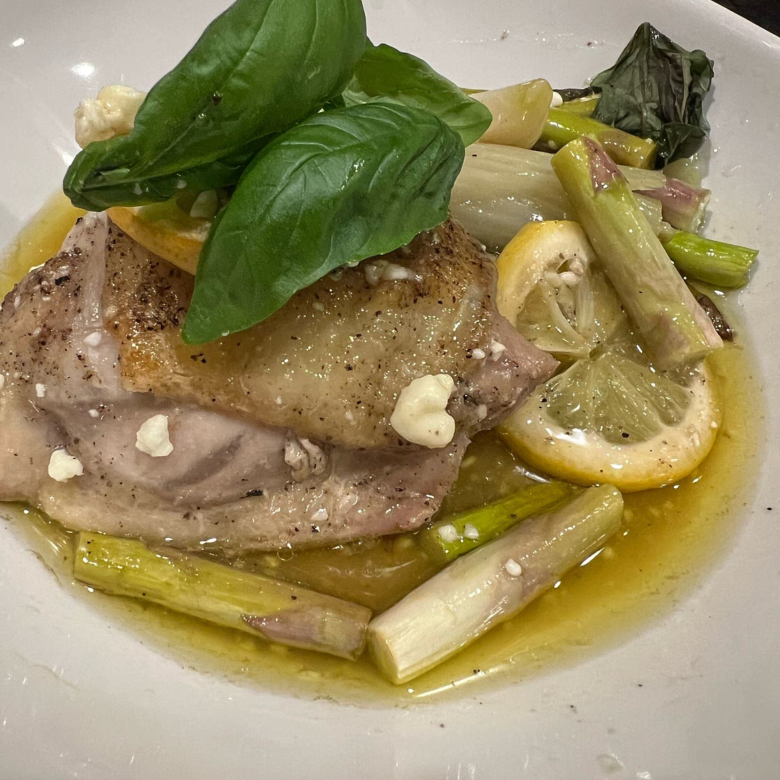 Skillet Chicken Thighs with Fennel & Asparagus