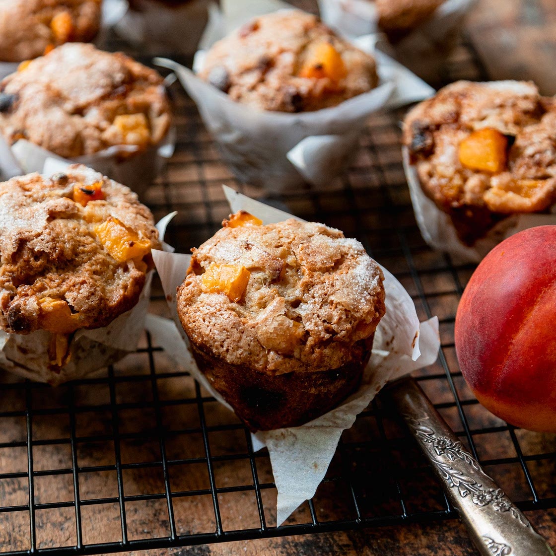 Vegan Peaches & Cream Muffins