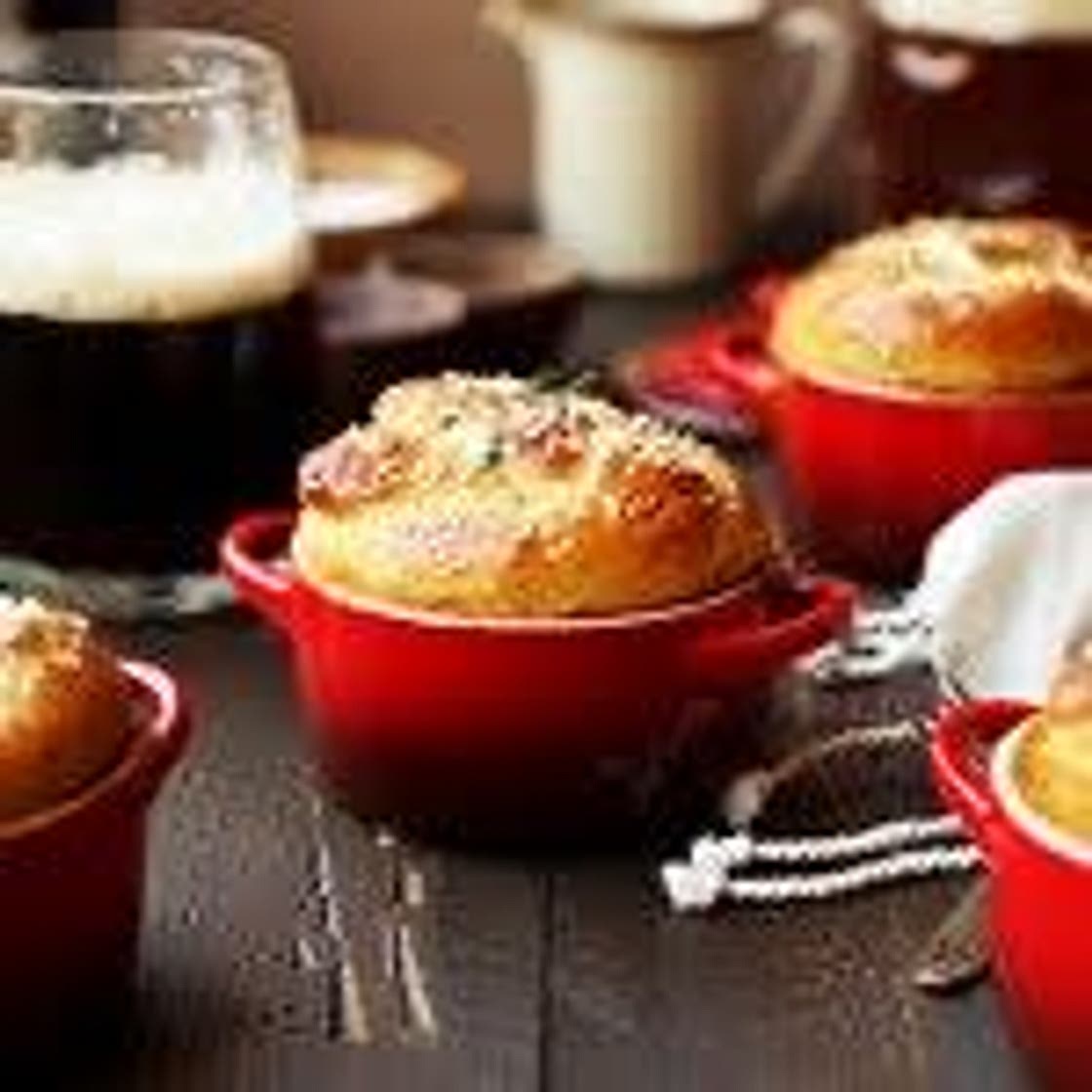 Bratwurst, Beer & Cheddar Pretzel Pot Pie
