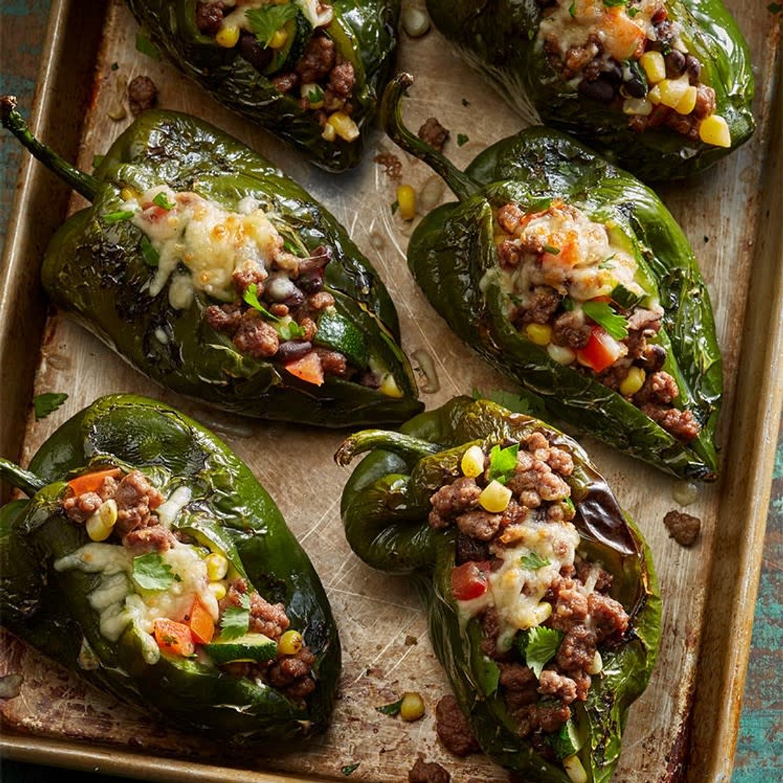 STUFFED POBLANO PEPPERS