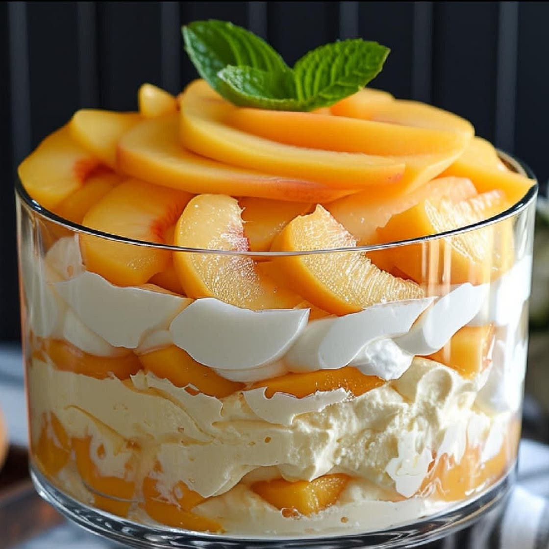PEACHES AND CREAM TRIFLE 🍑