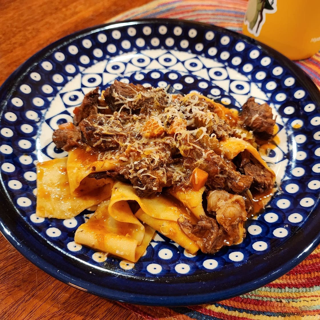 Slow Cooked Shredded Beef Ragu Pasta