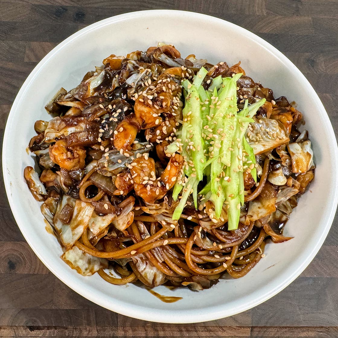 Quick and Easy Korean Black Bean Sauce Pasta in 10 Minutes✨