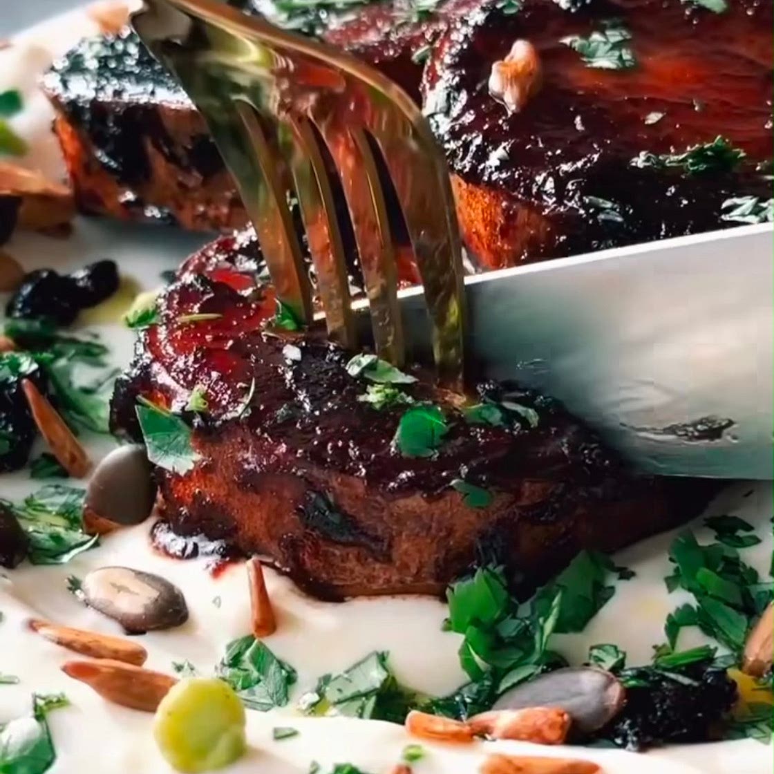 Miso Glazed Melting Sweet Potato & Garlic Yoghurt