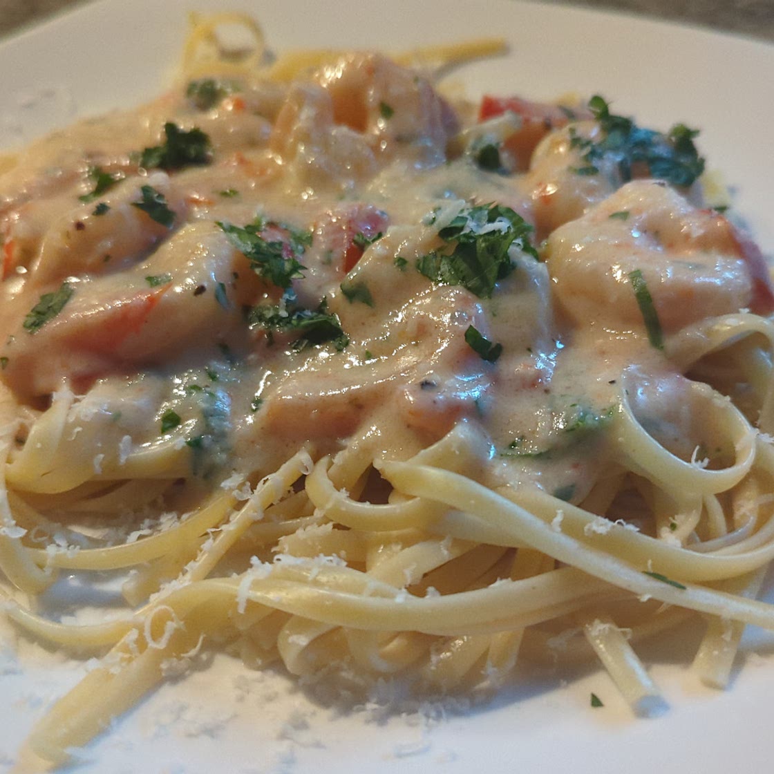 Alfredo Shrimp Linguini Pasta