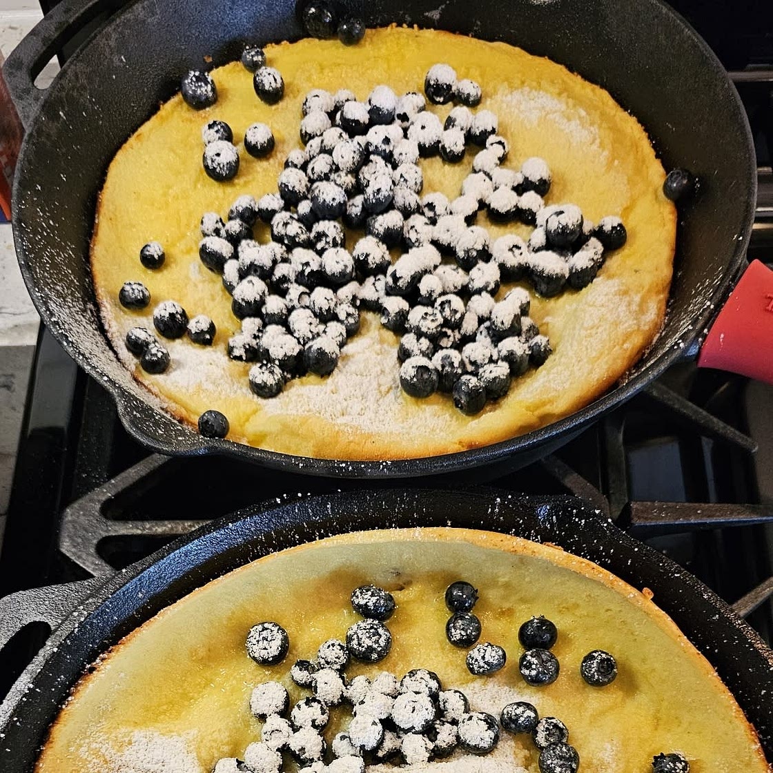 Lemon Dutch Baby with Fresh Blueberries