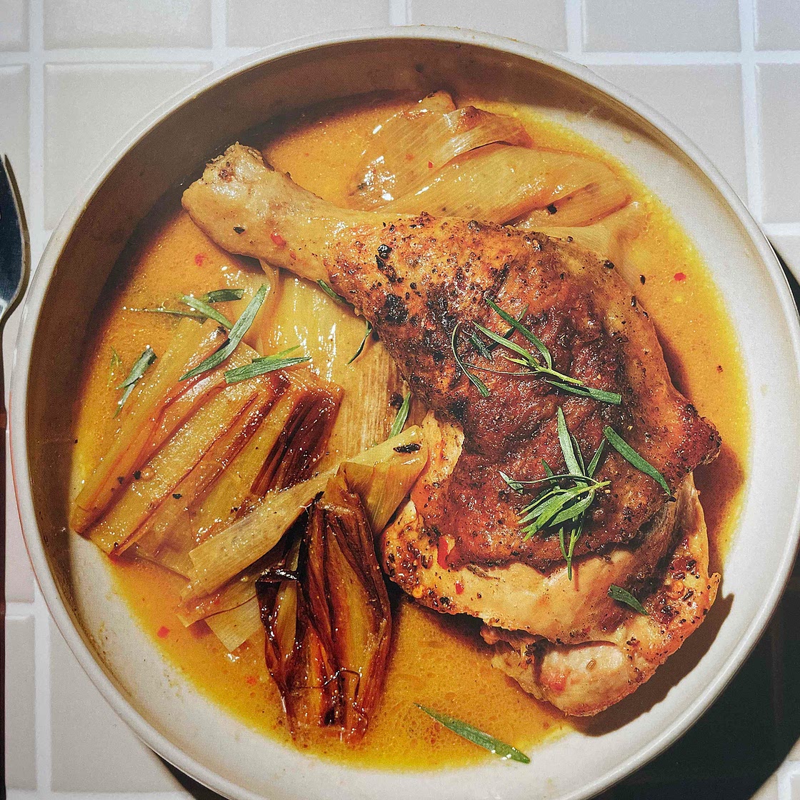 Miso Braised Chicken with Leeks