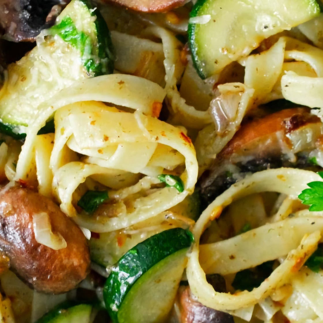 Courgette Mushrooms Pasta