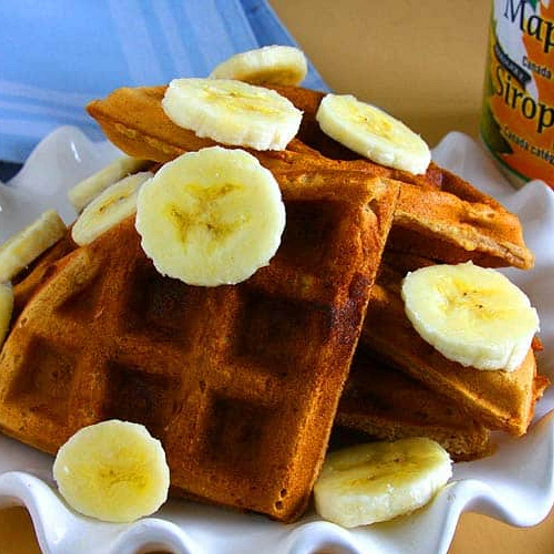 Vegan Peanut Butter Banana Waffles Recipe