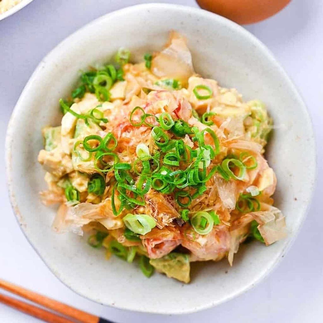 Japanese Style Avocado Egg Salad with Wasabi Mayo