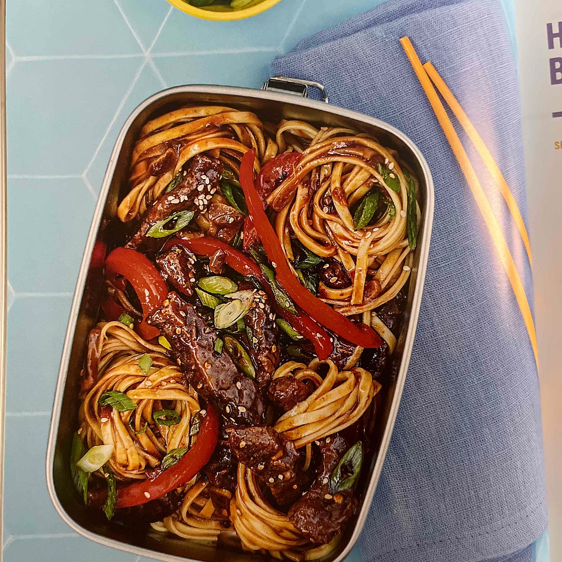 Honey chilli beef noodles
