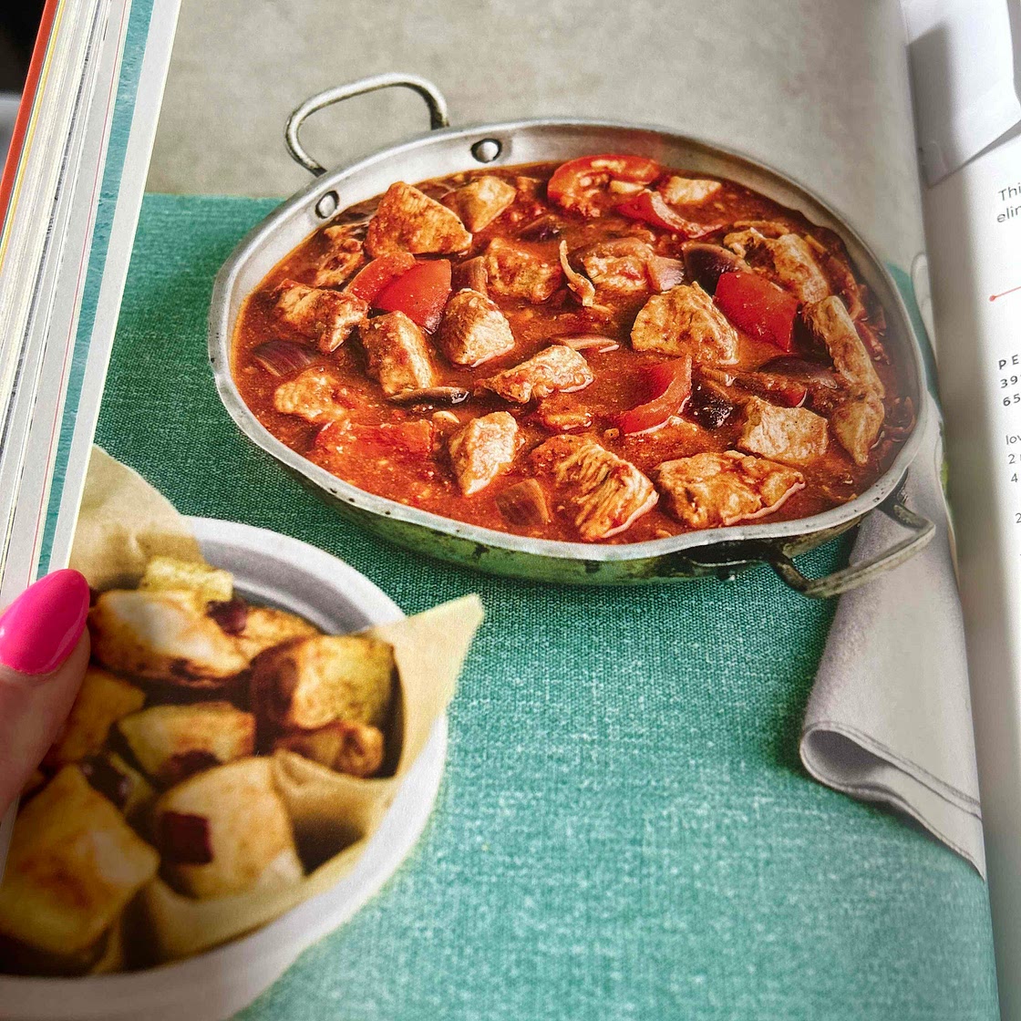 Chicken Dopiaza and cumin roast potatoes