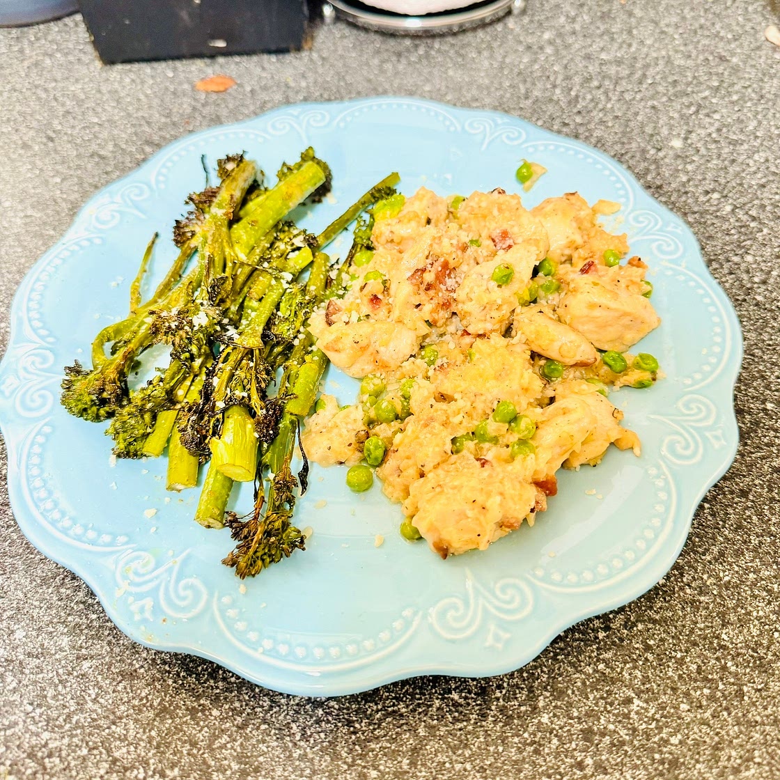 Cauliflower Chicken Carbonara