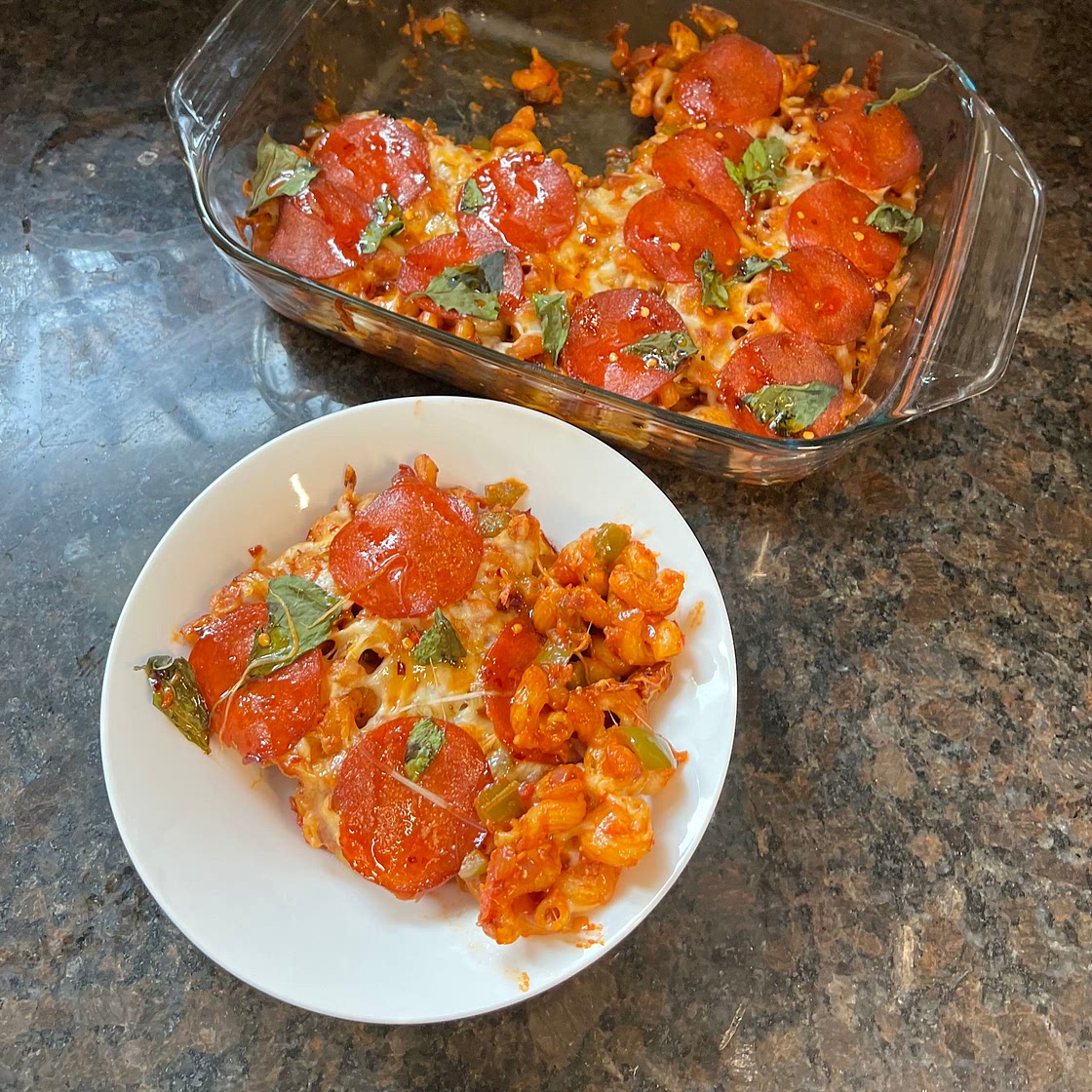 Hot Honey Pepperoni Pasta Bake