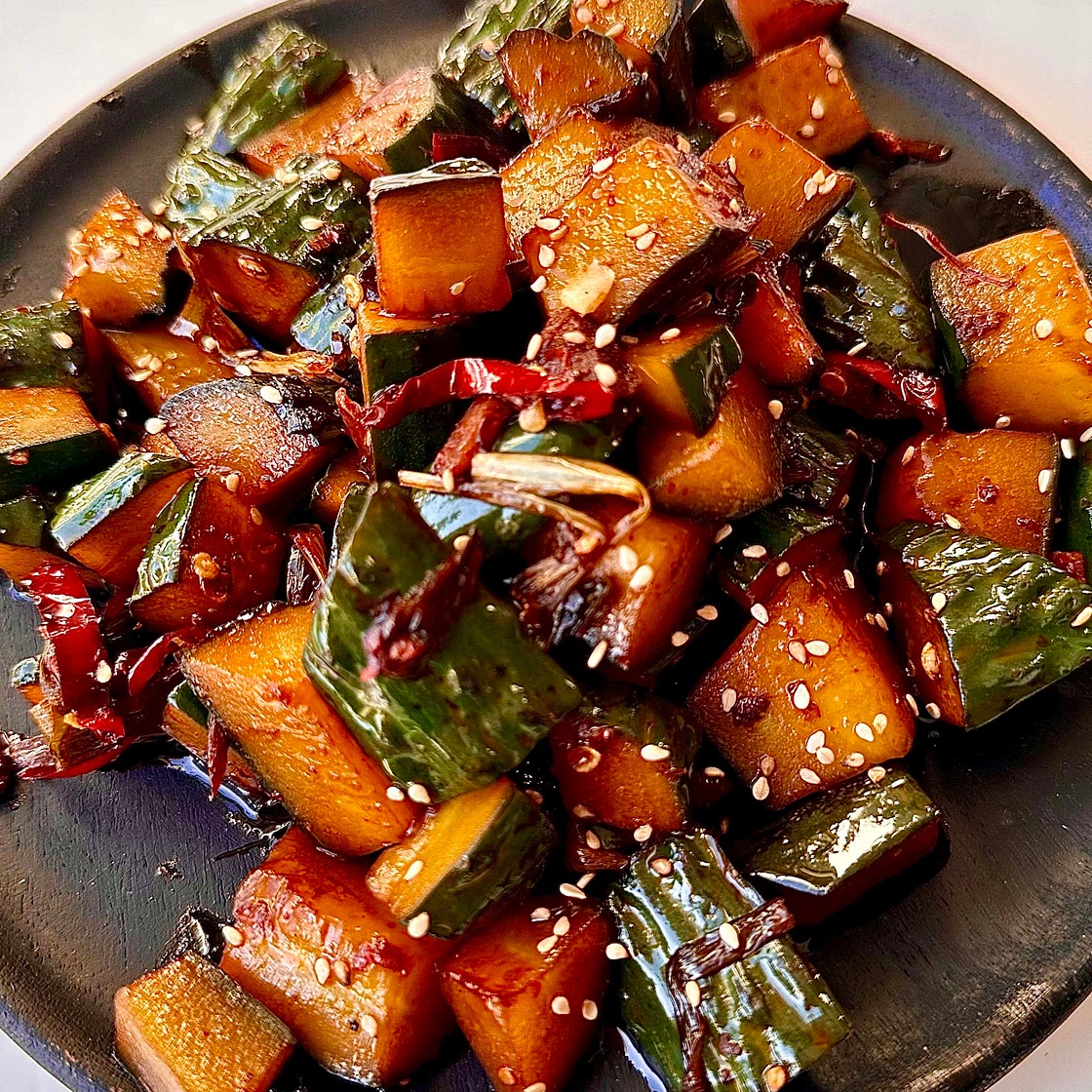 Spicy Asian Stir Fry Cucumber 