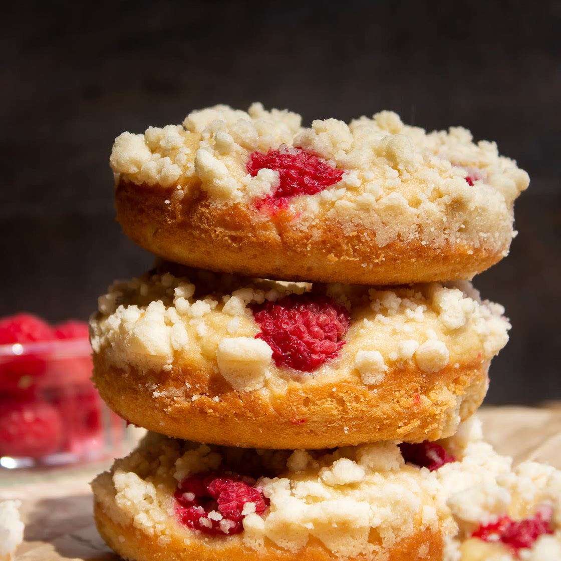 Baked Raspberry Donuts