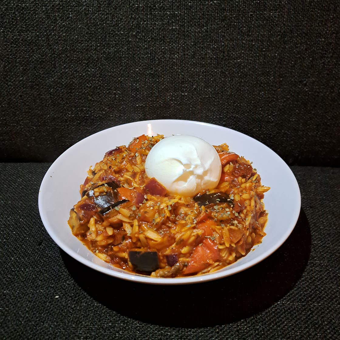Ratatouille Orzo with Burrata