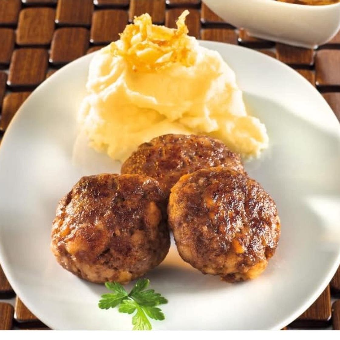 Fleischkrapfeln mit Püree