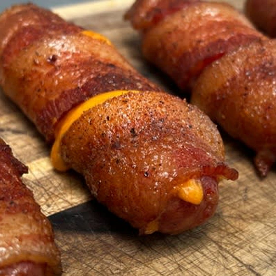 Bacon Wrapped Beef Bratwurst
