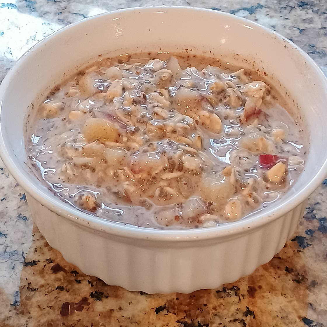 Peach Cobbler Overnight Oats