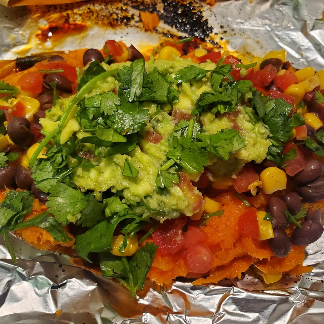 Black Bean Taco Stuffed Sweet Potatoes