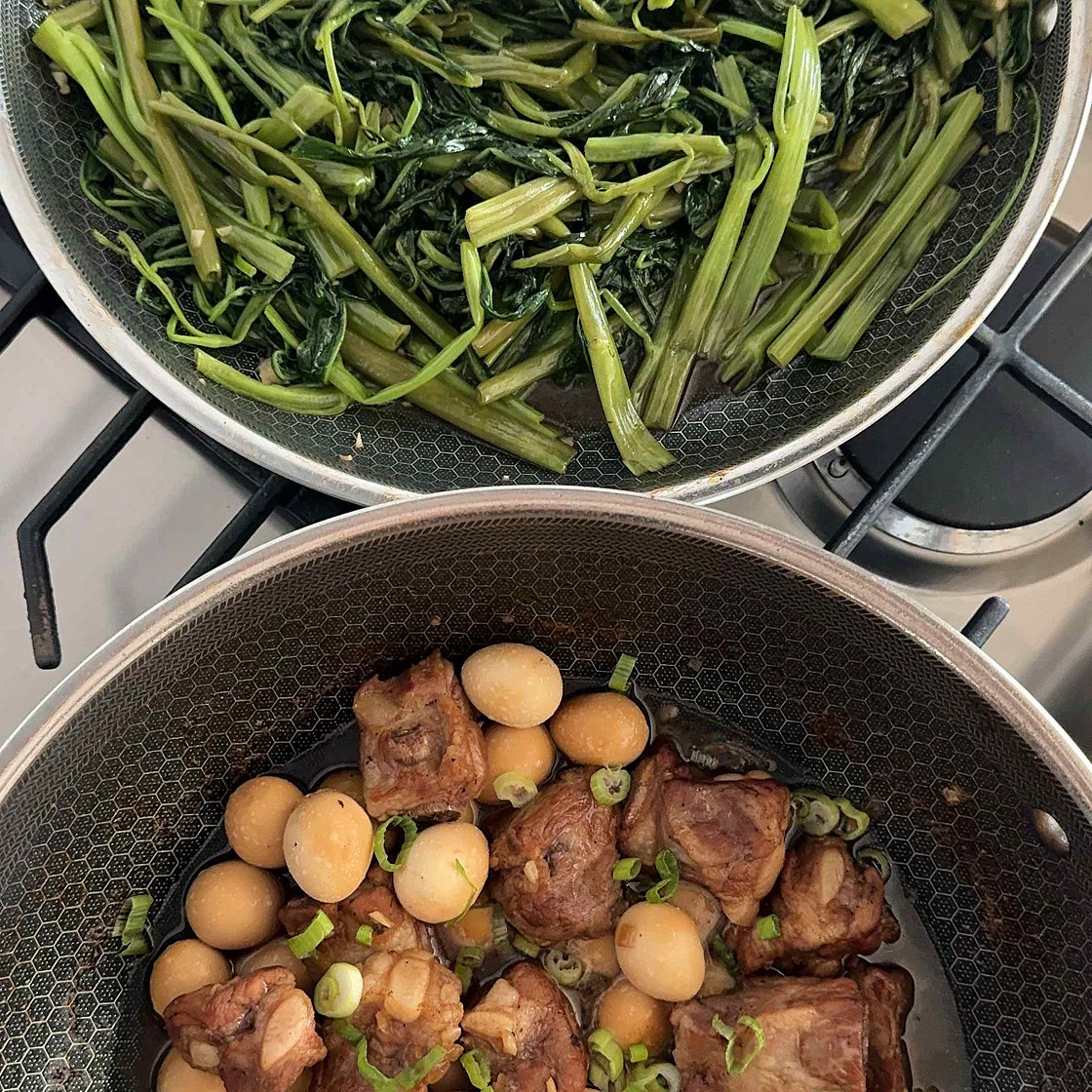 Stir fried water spinach