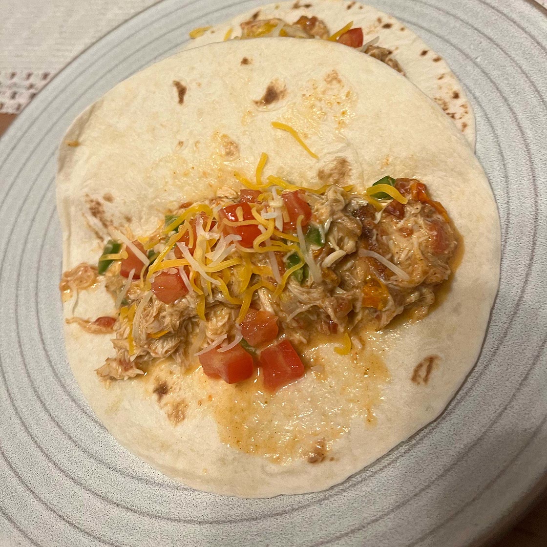 Slow Cooker Queso Chicken Tacos