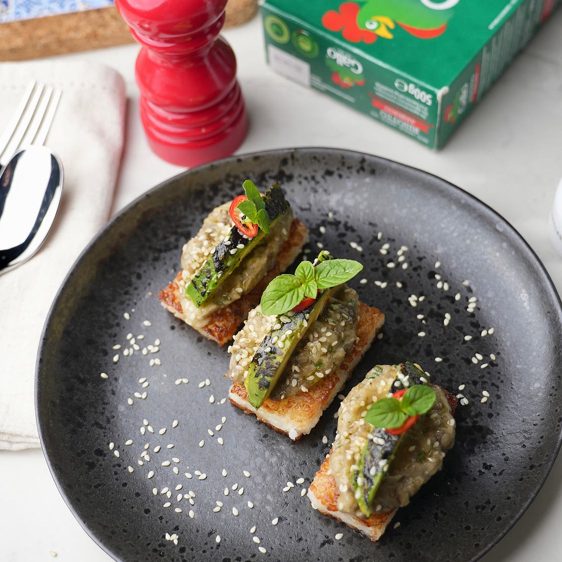 ITALIANO - Cialde di riso, melanzane e avocado