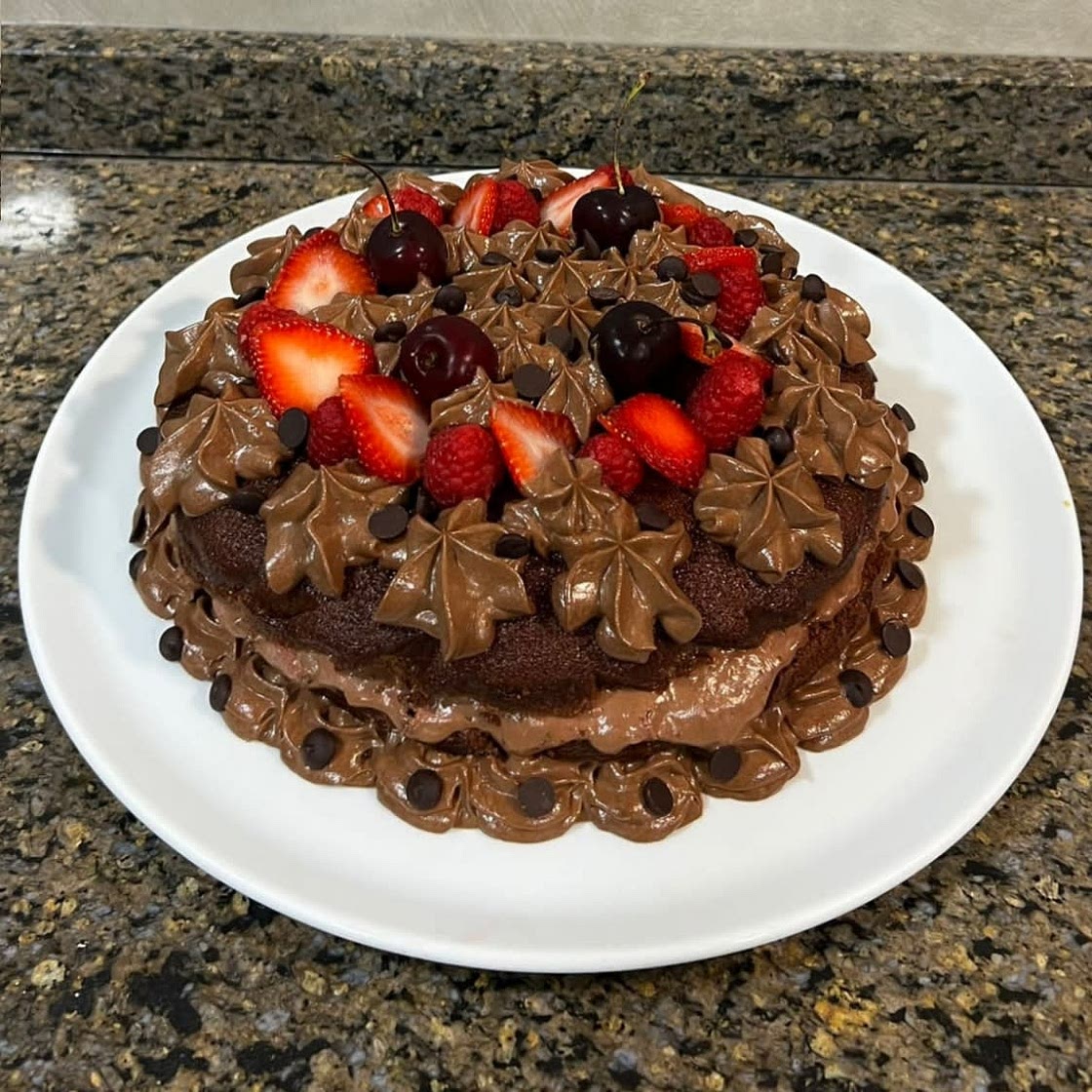 Chocolate Cake with Chocolate Custard Buttercream